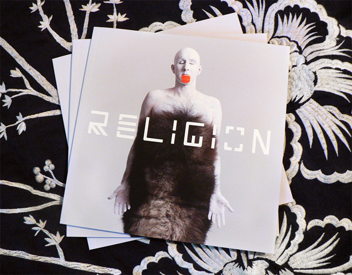 Image of the front cover. From Michael Dudeck's book RELIGION. Design by Melody Morrissette.
