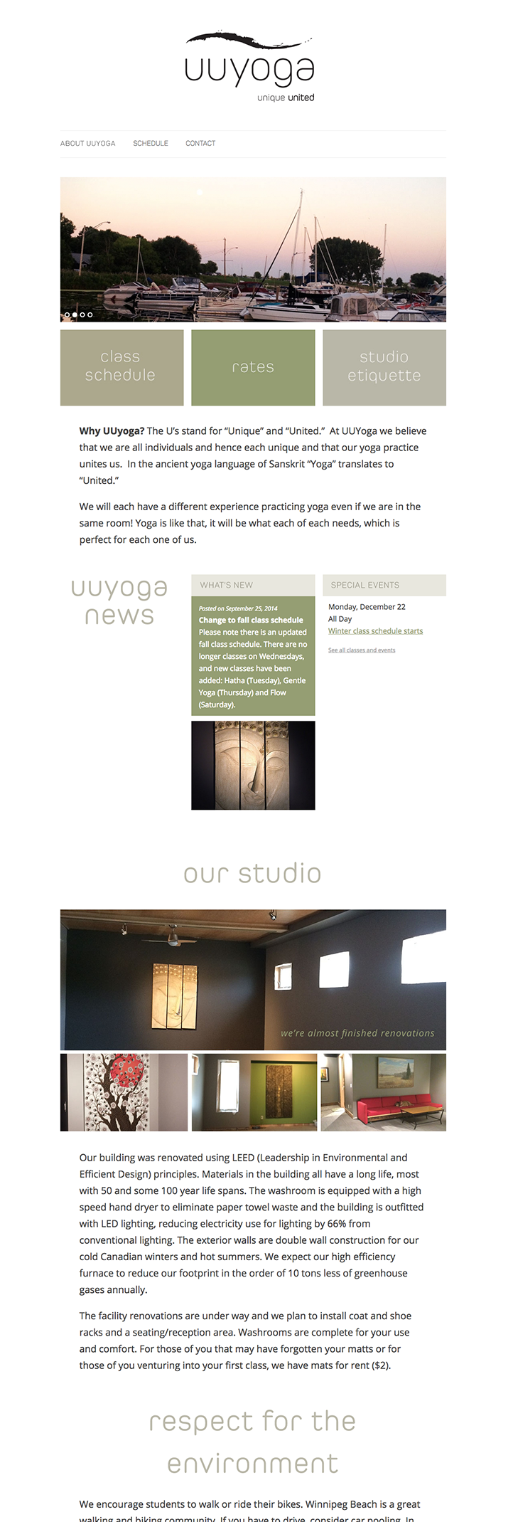 UUYoga website design